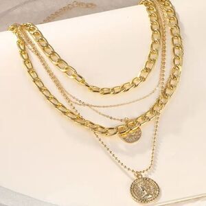 Vintage Style Carved Portrait Choker Necklace